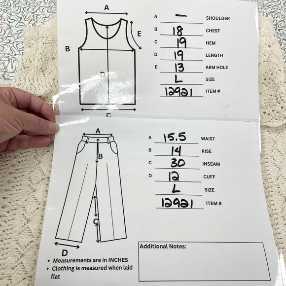 House Of Harlow Womens Set L Crochet Knit Ivory Wide Leg Boho Resort Coastal - Picture 9 of 10